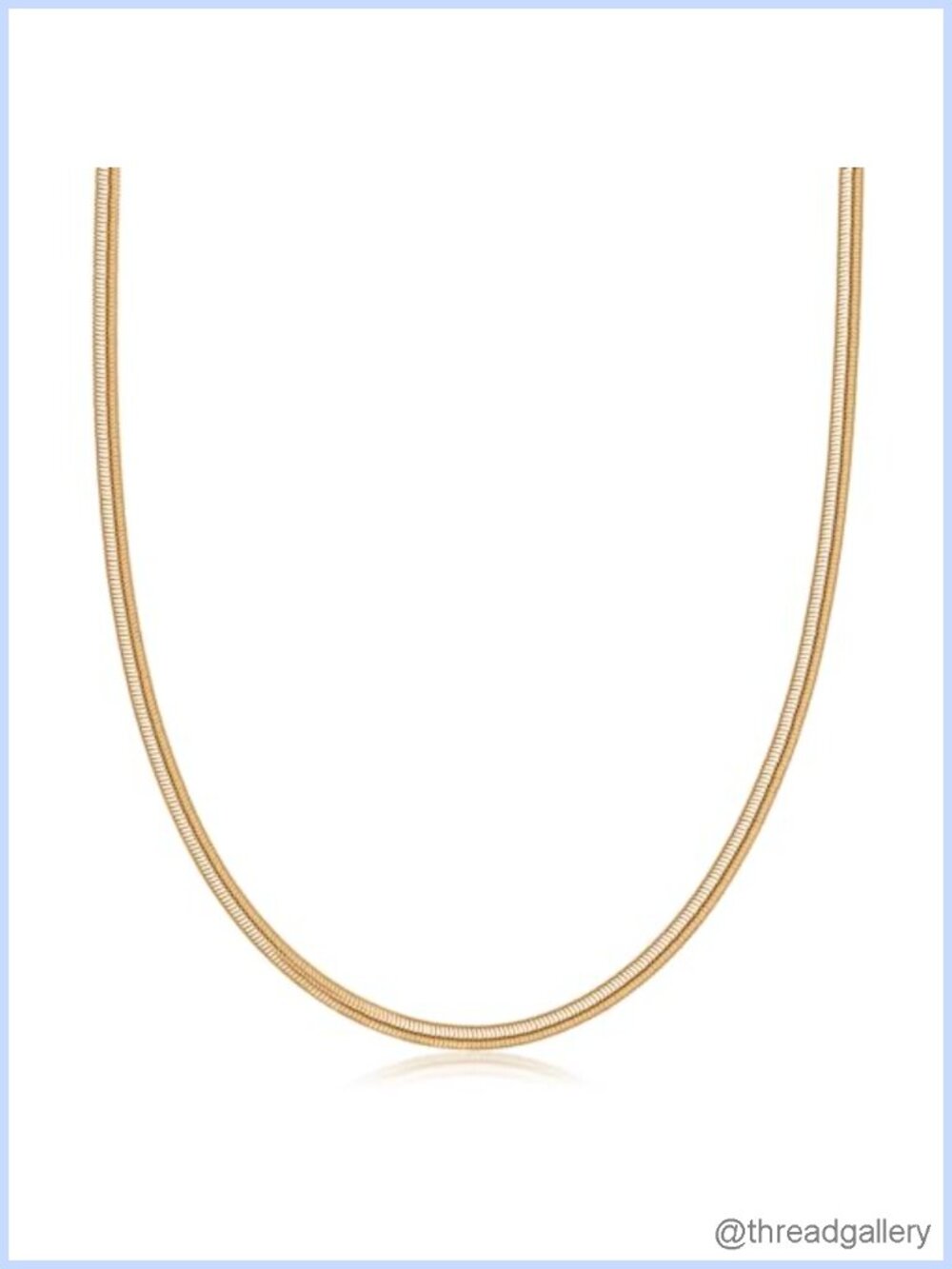 18K Gold Plated Flat Herringbone Snake Chain Necklace for Women
